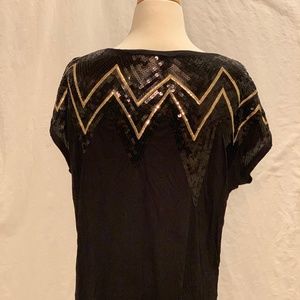 Black top with sequins detail